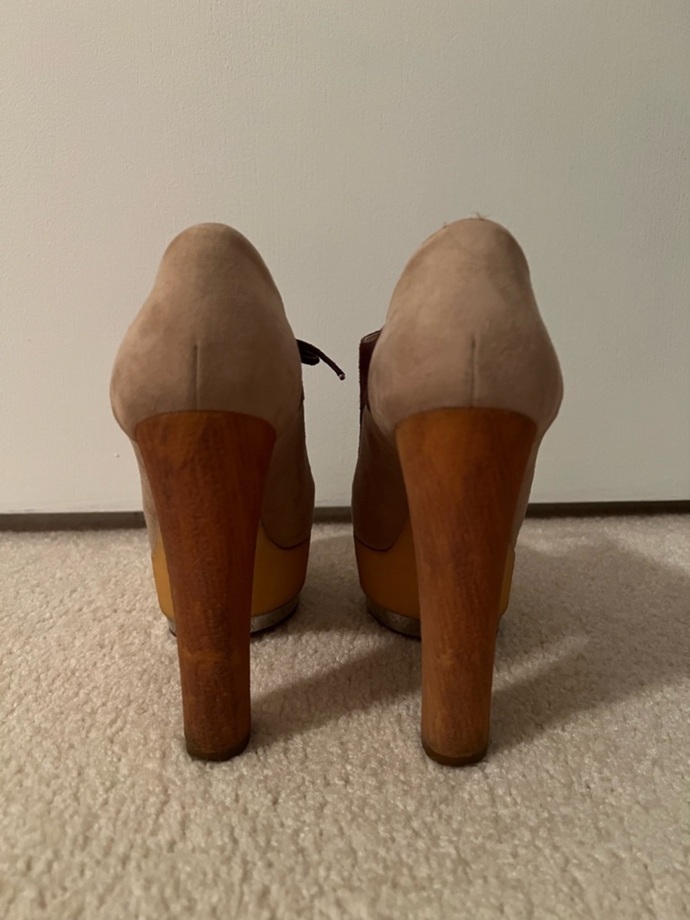 Casadei Brown Platform Ankle Booties 6 - Picture 3 of 4